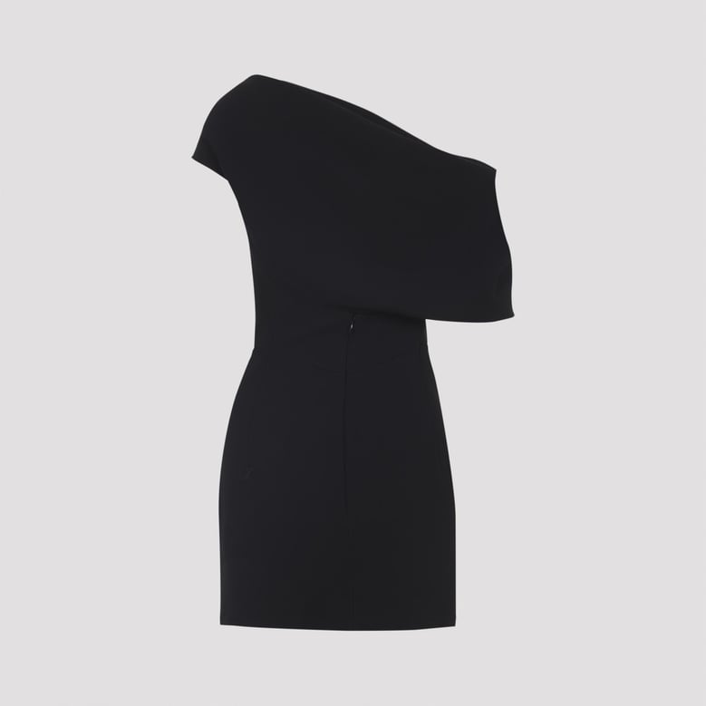 black polyester viscose dress by Selfnex