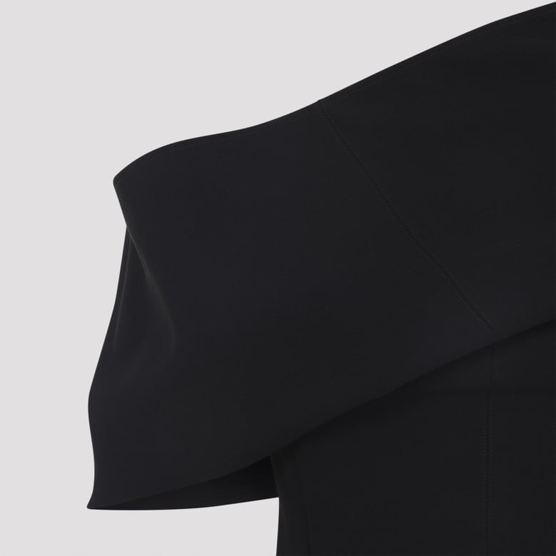 black polyester viscose dress by Selfnex