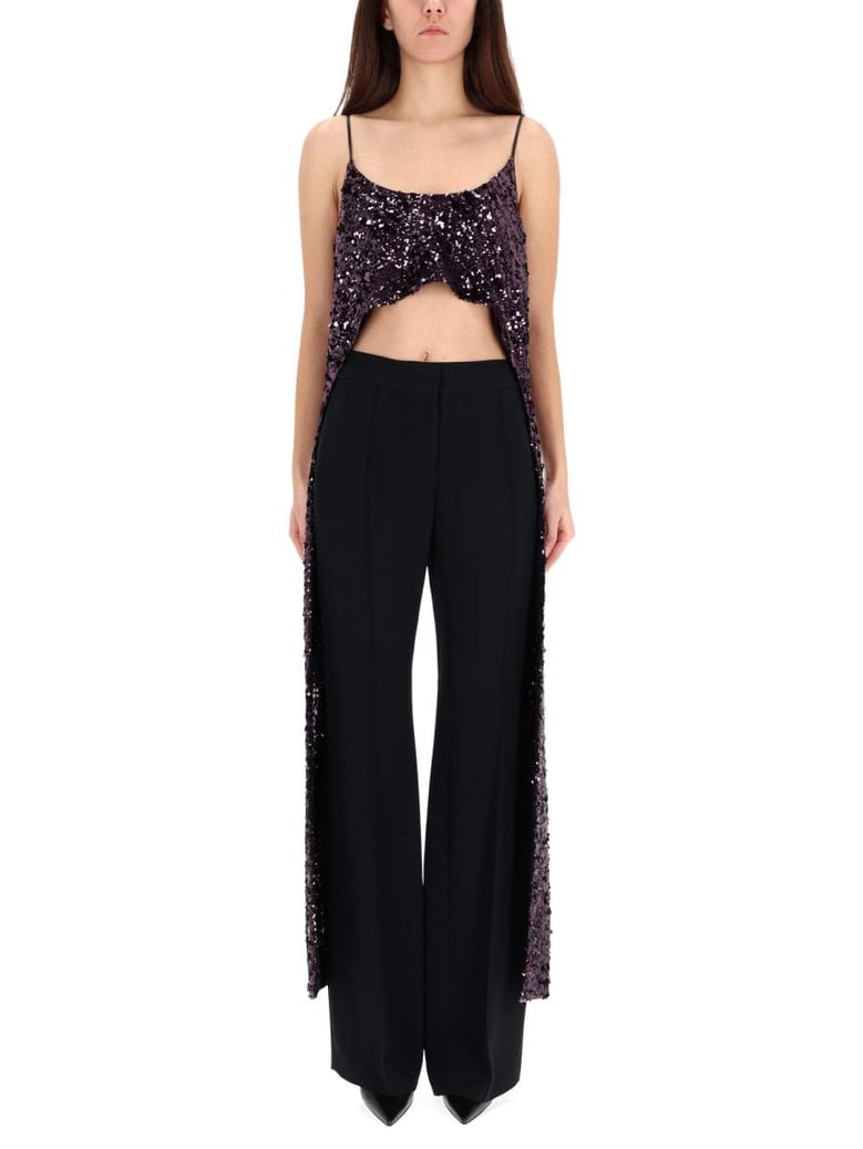 purple polyester trousers by Selfnex
