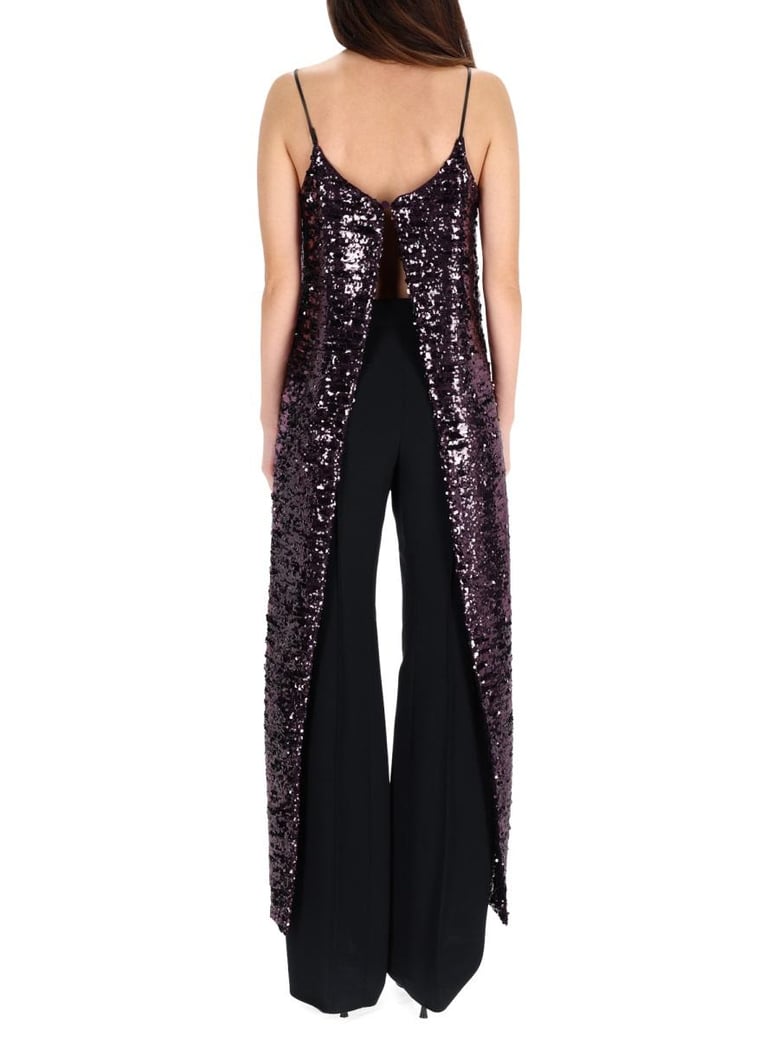 purple polyester trousers by Selfnex