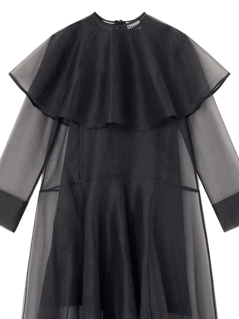 black recycled polyester dress by Selfnex