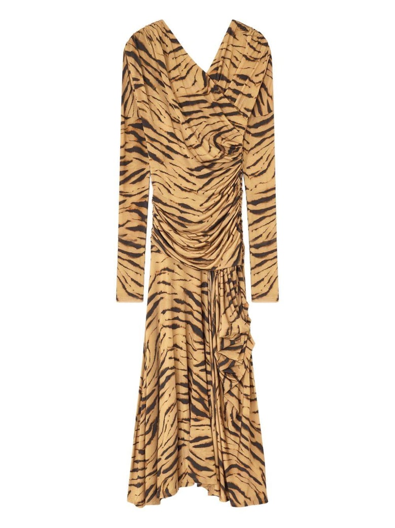 brown viscose blend dress by Selfnex