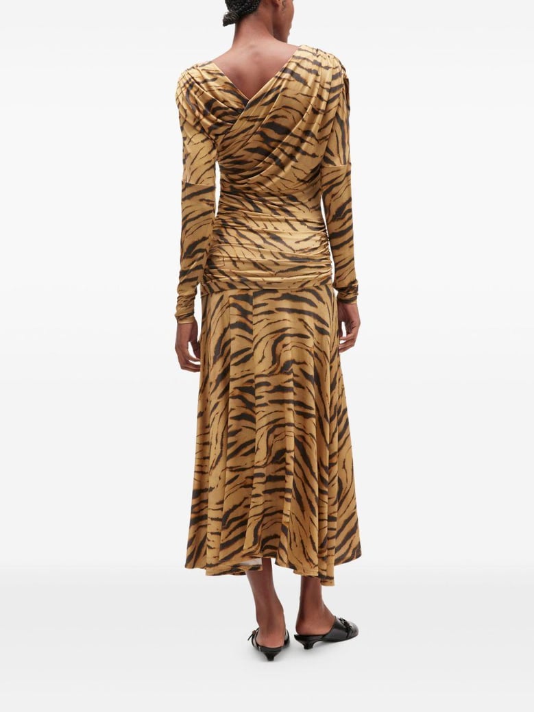 brown viscose blend dress by Selfnex