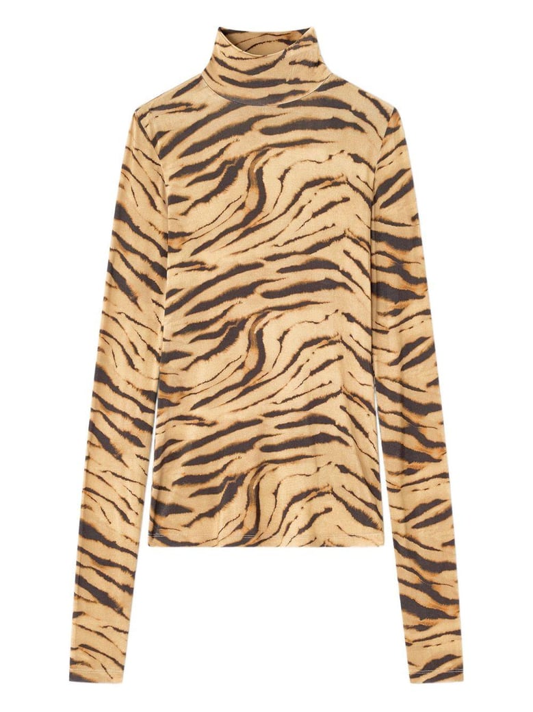 brown viscose blend top by Selfnex