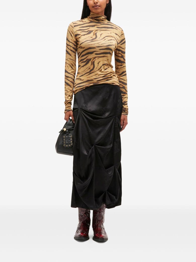 brown viscose blend top by Selfnex