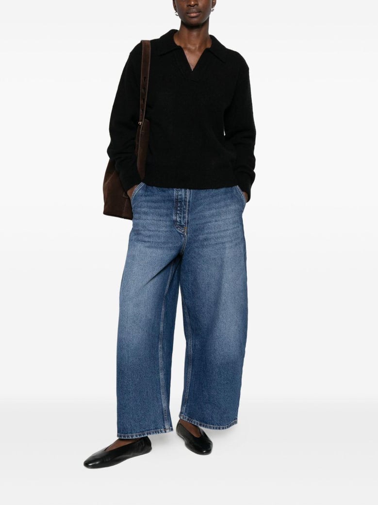 wool blend polo sweater by Selfnex