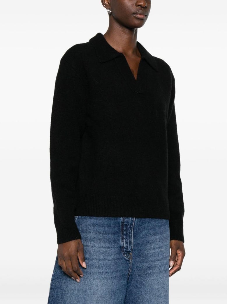 wool blend polo sweater by Selfnex