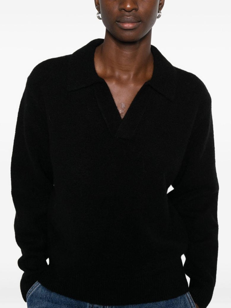 wool blend polo sweater by Selfnex