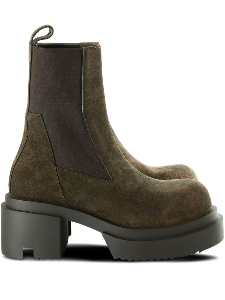 suede platform block heel by Selfnex