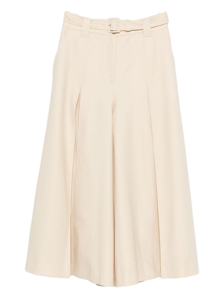 belted wool-blend trousers by Selfnex