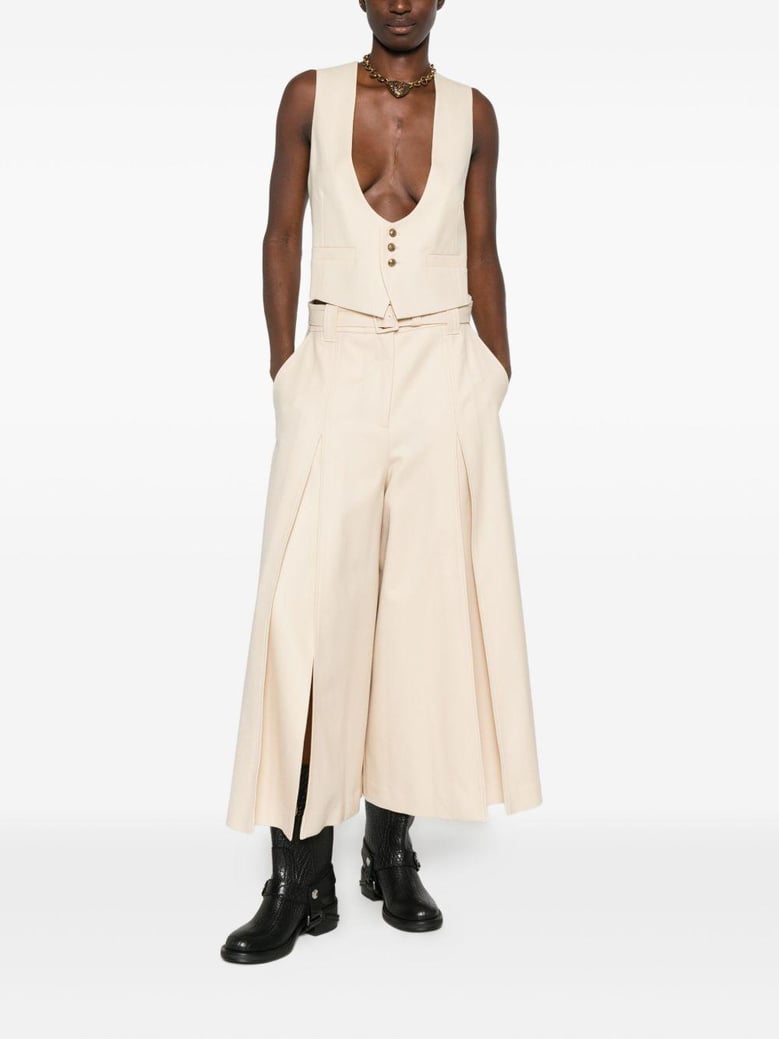 belted wool-blend trousers by Selfnex