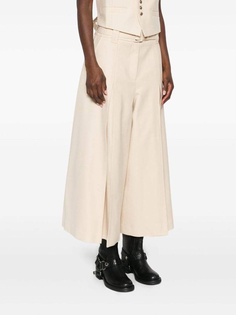 belted wool-blend trousers by Selfnex