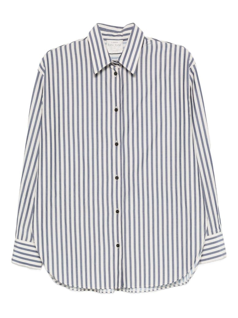 striped cotton blend shirt by Selfnex