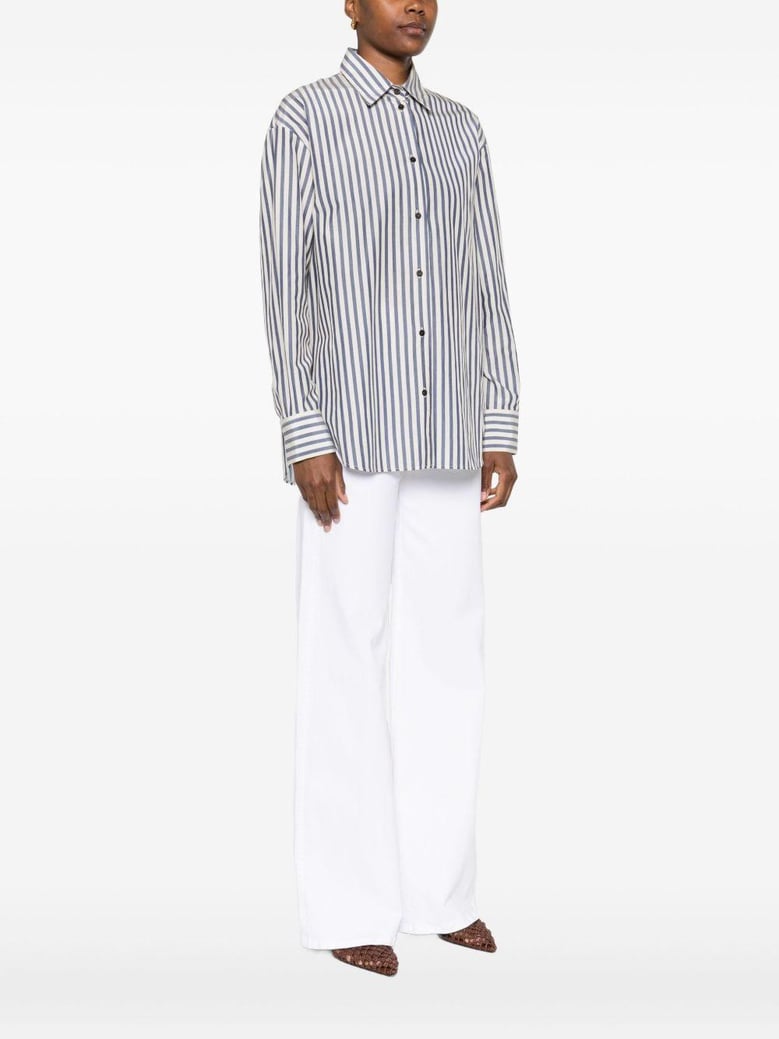 striped cotton blend shirt by Selfnex