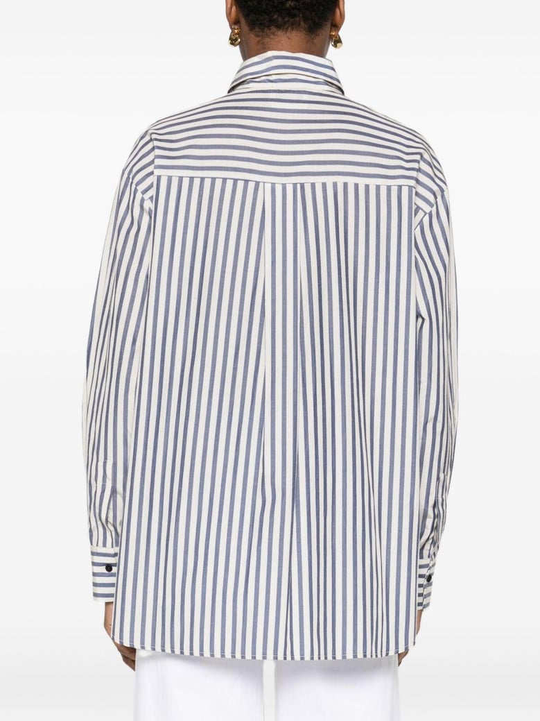 striped cotton blend shirt by Selfnex