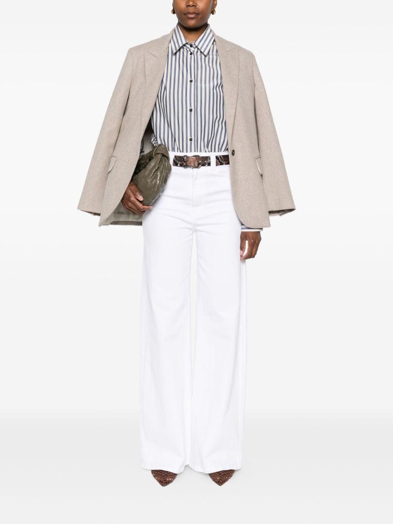 striped cotton blend shirt by Selfnex
