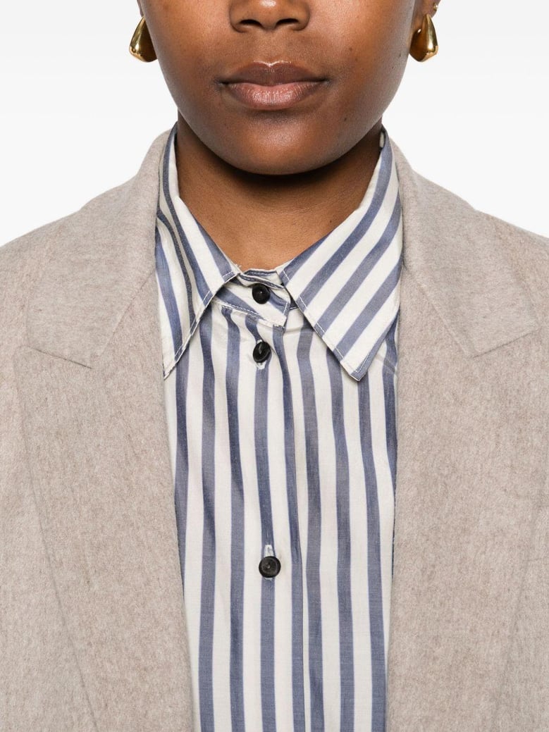 striped cotton blend shirt by Selfnex