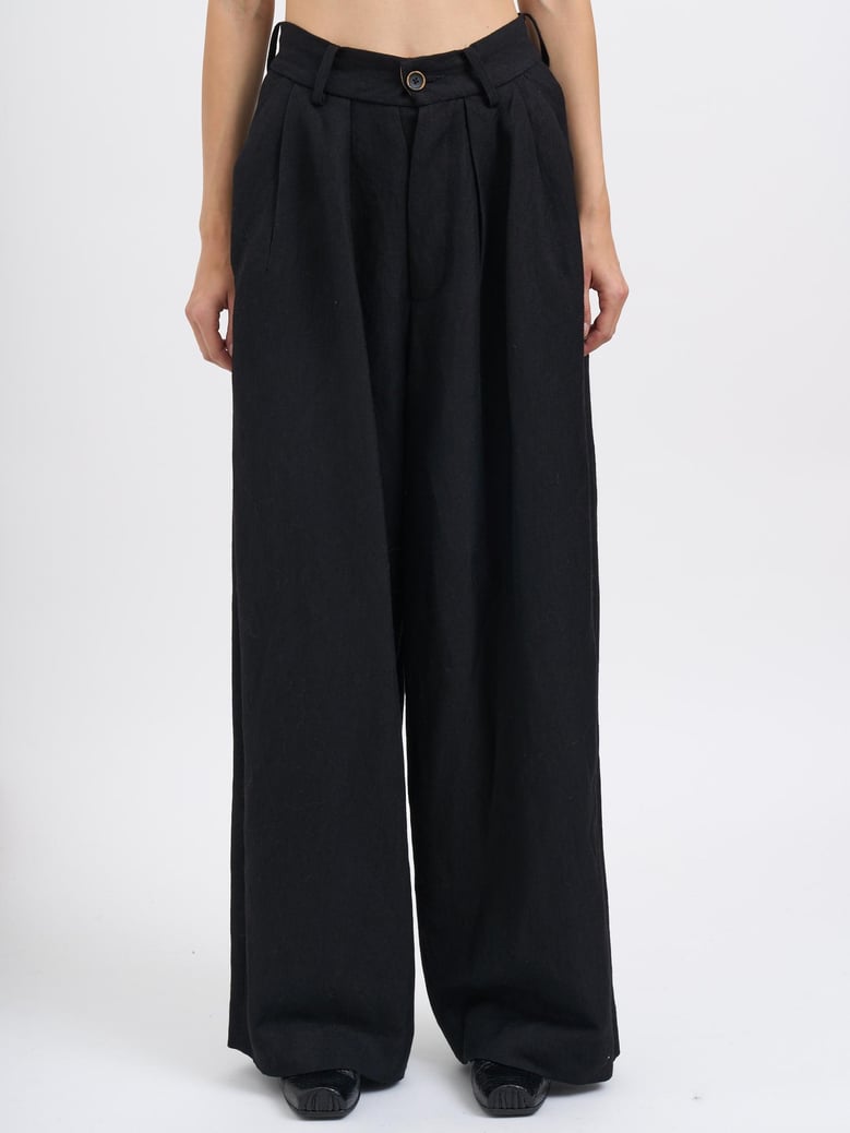 polina linen and wool trousers by Selfnex