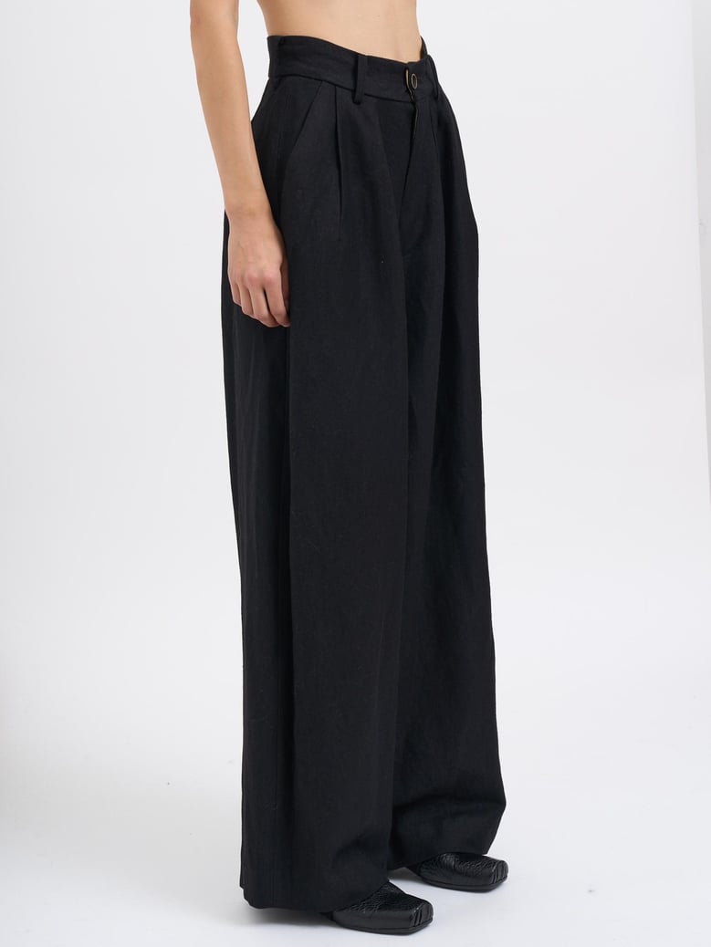 polina linen and wool trousers by Selfnex