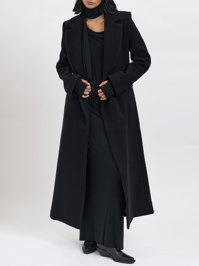 long wool and cashmere coat by Selfnex