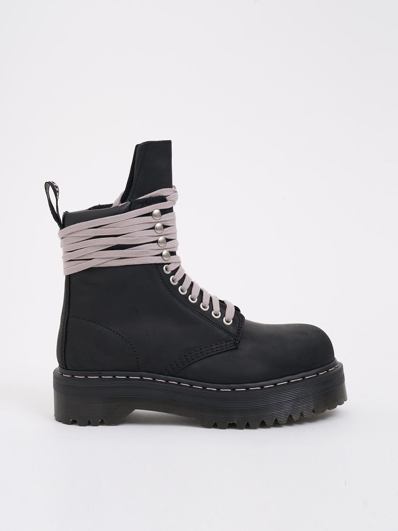 stivali stivali in pelle quad sole steel toe boot black by Selfnex