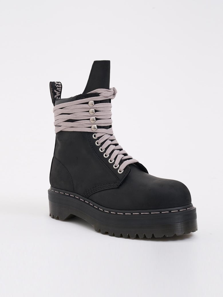 stivali stivali in pelle quad sole steel toe boot black by Selfnex