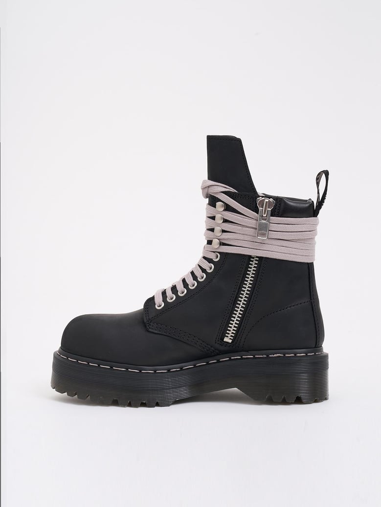 stivali stivali in pelle quad sole steel toe boot black by Selfnex