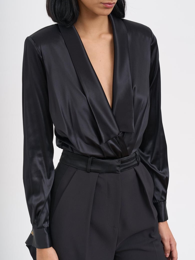 silk satin bodysuit by Selfnex