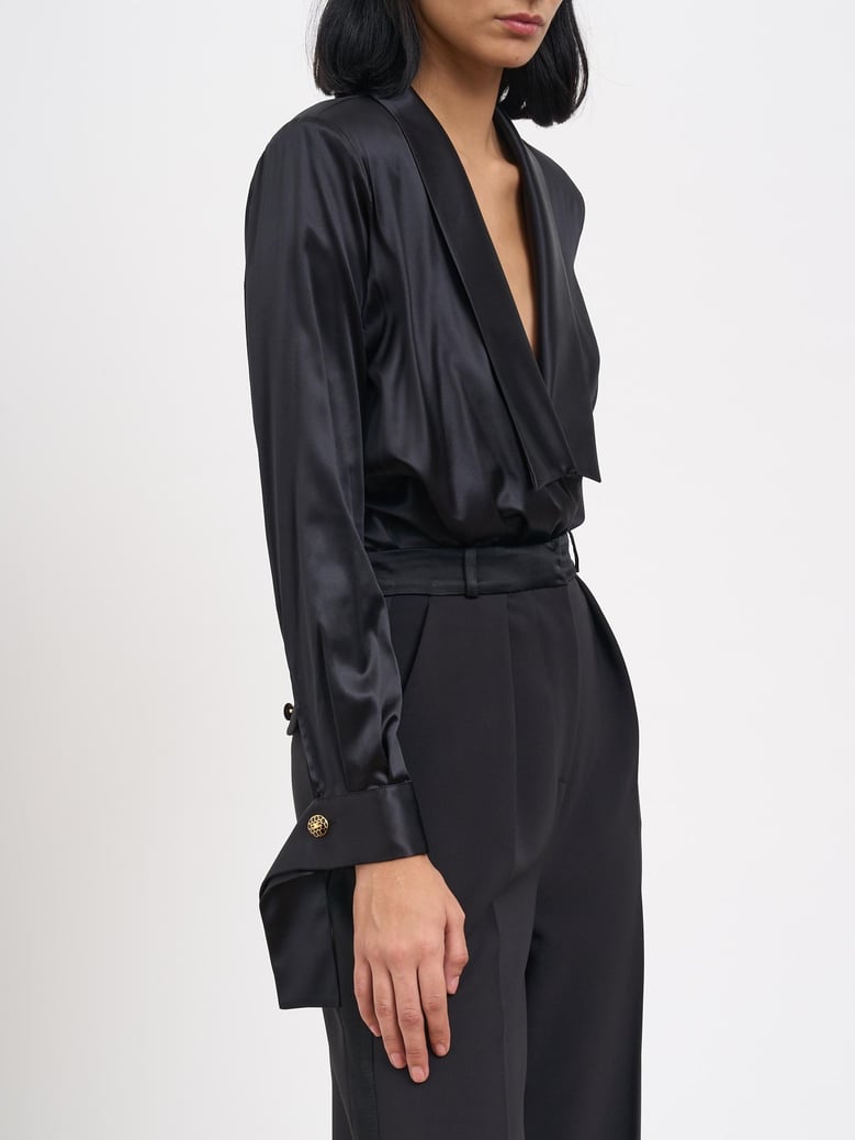 silk satin bodysuit by Selfnex