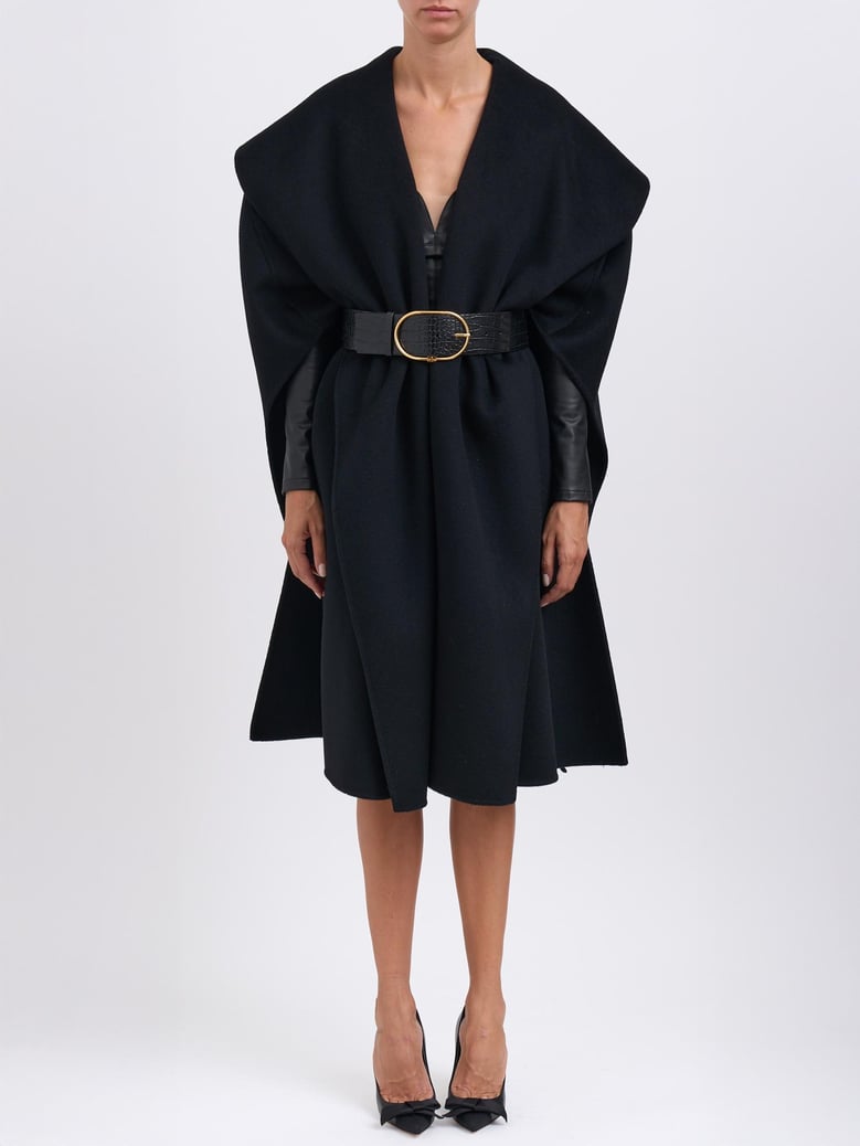 double wool cloth coat by Selfnex