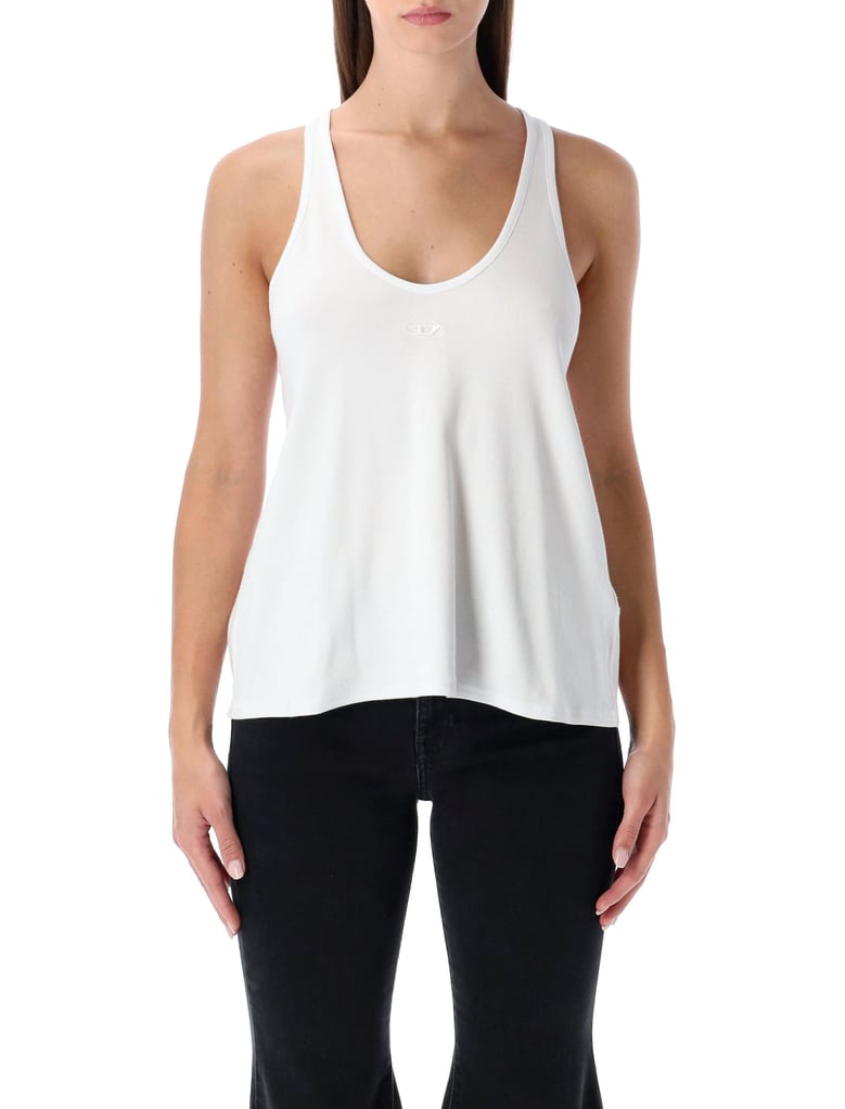 diesel white organic cotton tank top by Selfnex