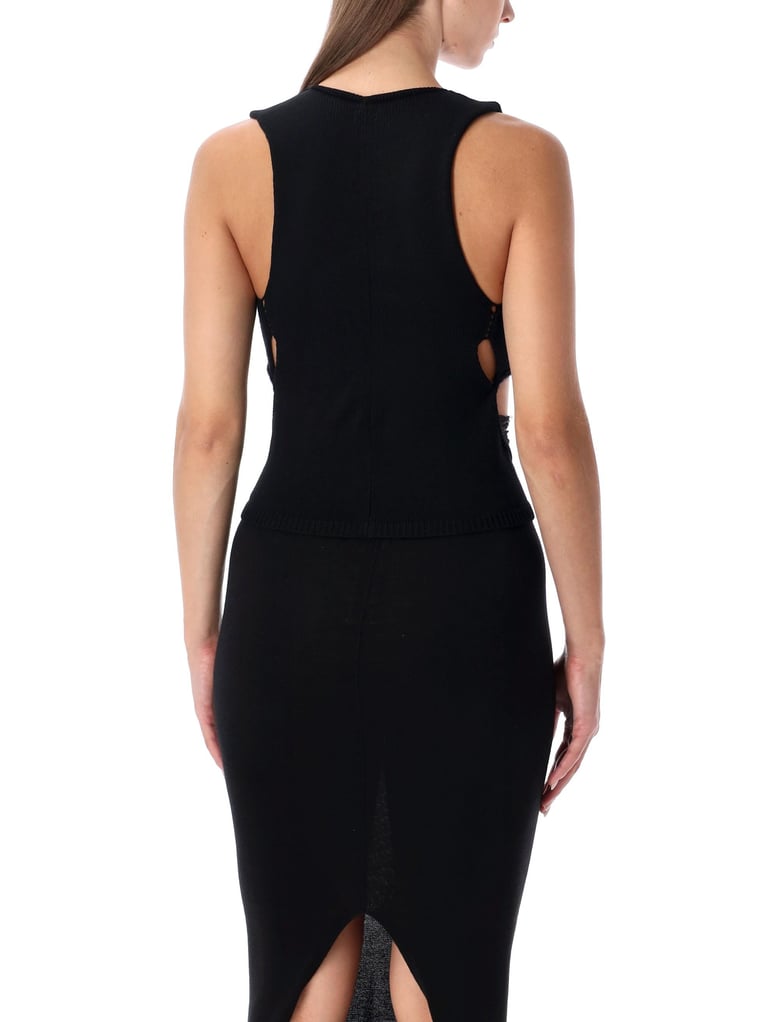 rick owens black wool cut-out top by Selfnex