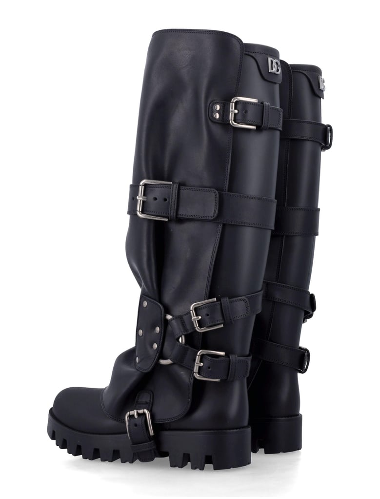 dolce & gabbana rubber and leather boots by Selfnex