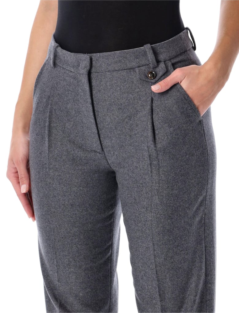 the garment mitch pants in grey melange wool by Selfnex