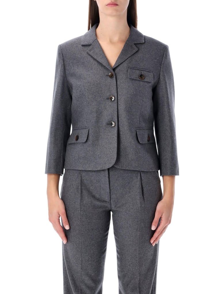the garment mitch fitted jacket in grey melange wool by Selfnex