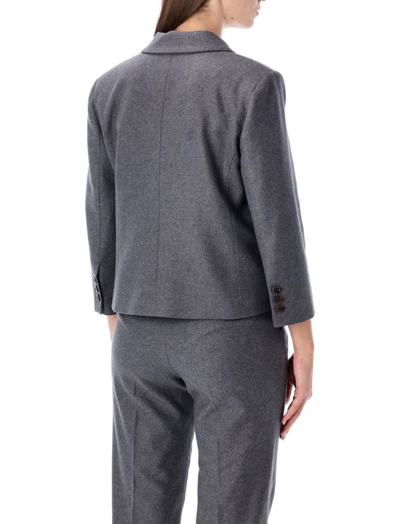 the garment mitch fitted jacket in grey melange wool by Selfnex