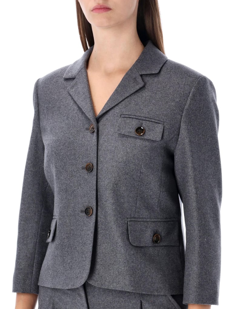 the garment mitch fitted jacket in grey melange wool by Selfnex