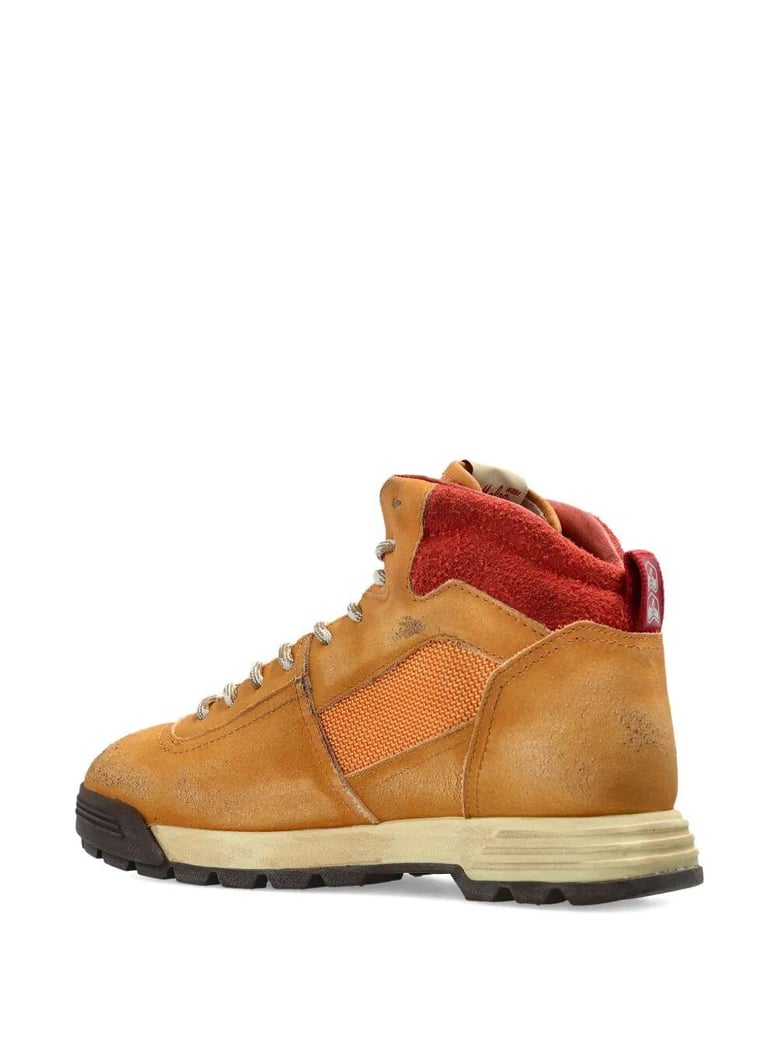 alga mid worn-out effect suede sneakers by Selfnex