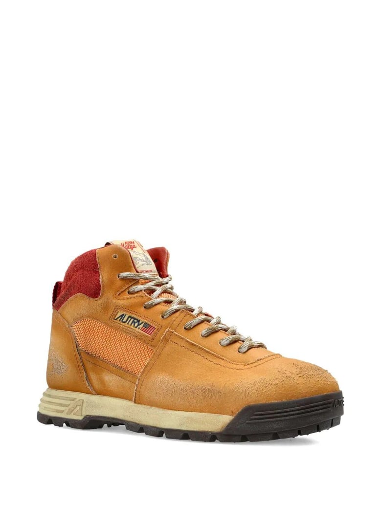 alga mid worn-out effect suede sneakers by Selfnex