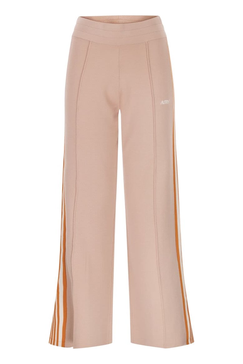 knitted viscose joggers in tennis style by Selfnex