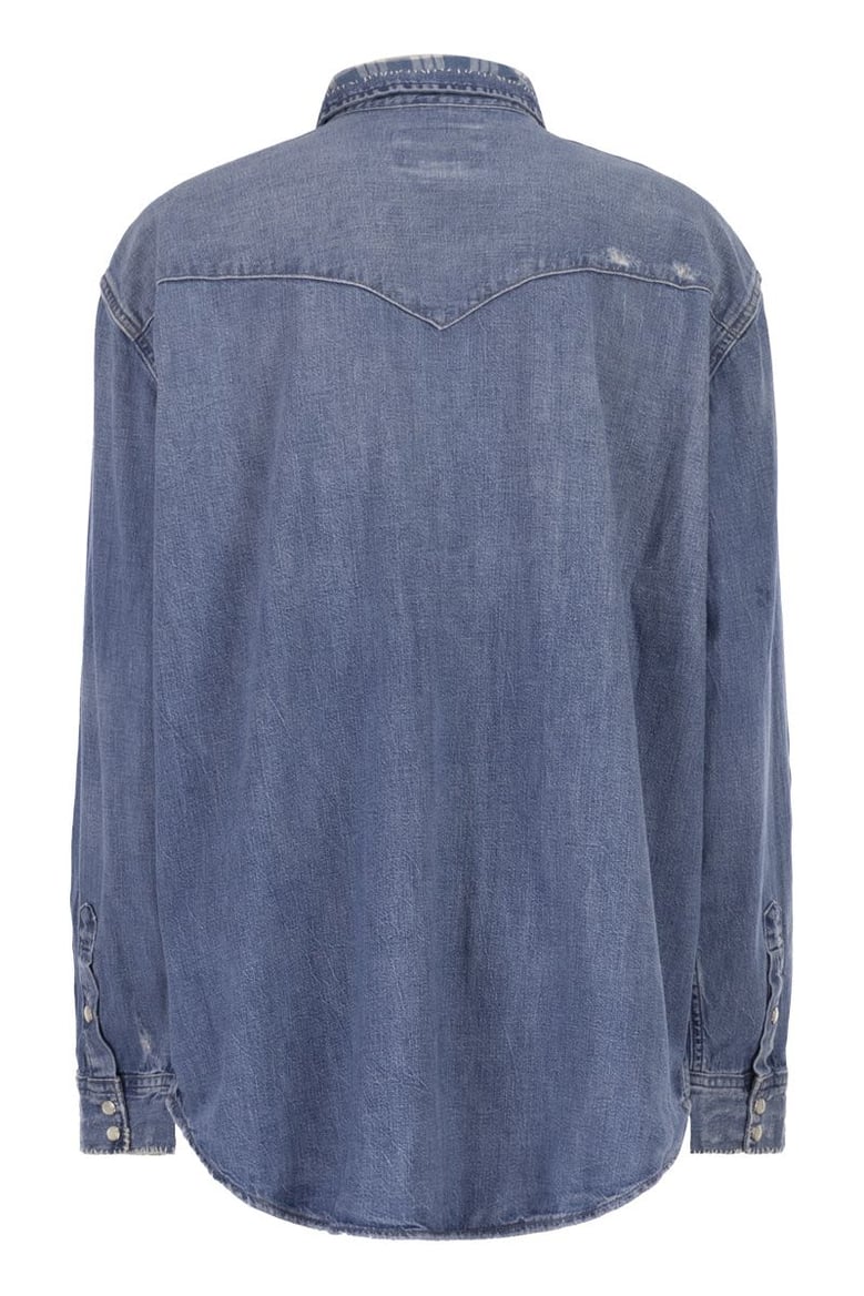 denim western shirt by Selfnex