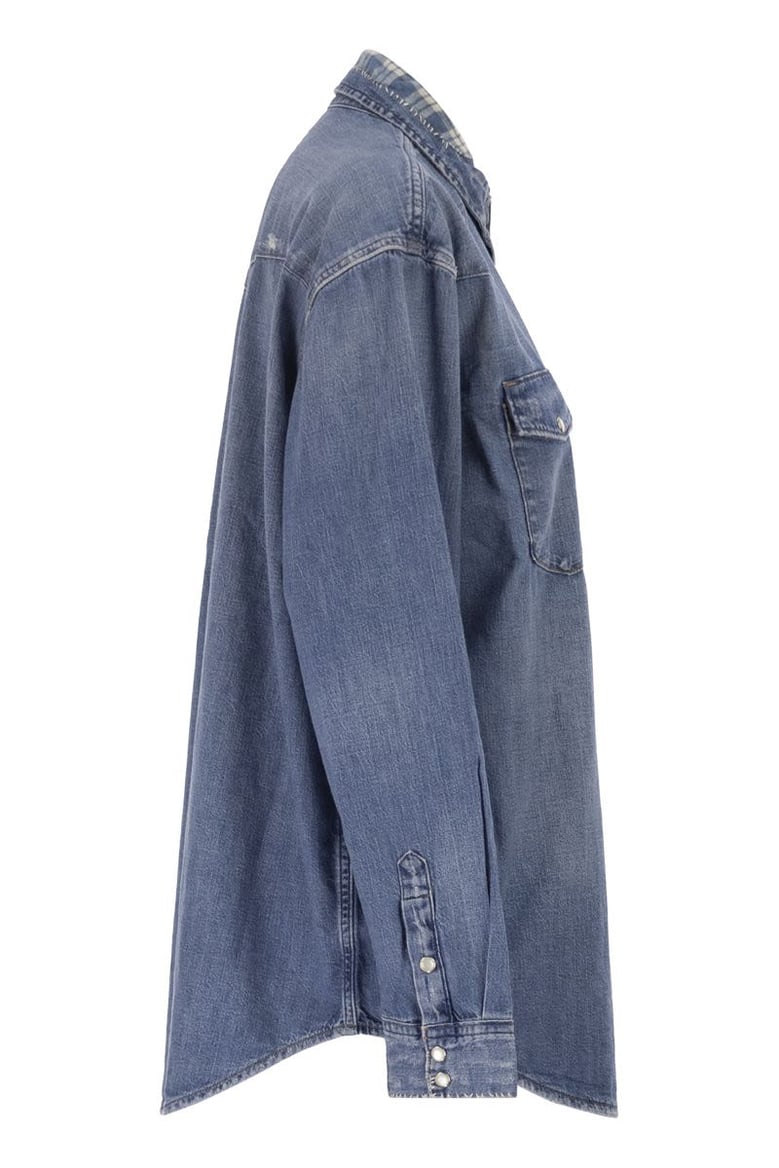denim western shirt by Selfnex