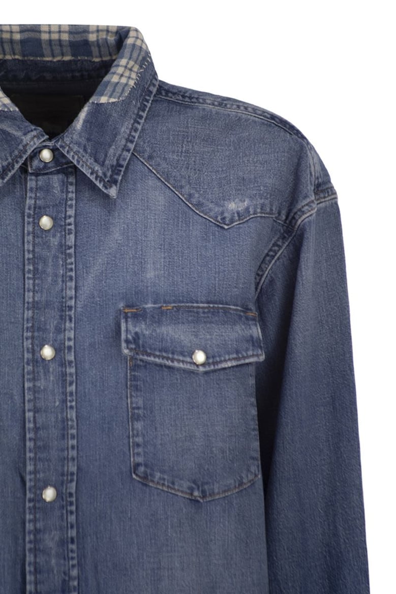 denim western shirt by Selfnex