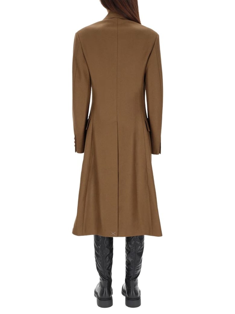 beige wool cashmere coat by Selfnex