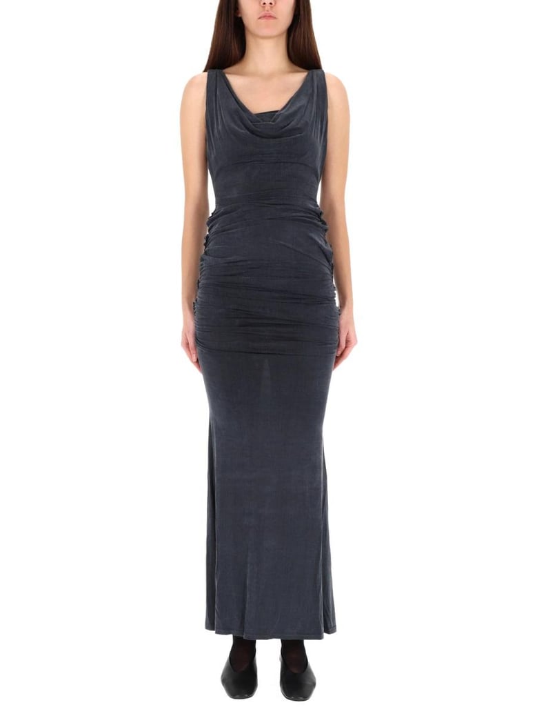 black cupro dress by Selfnex