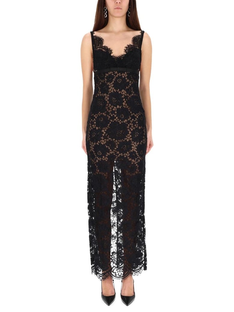 black mixed-material dress by Selfnex