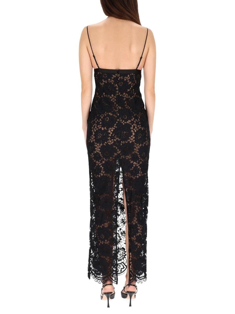 black mixed-material dress by Selfnex