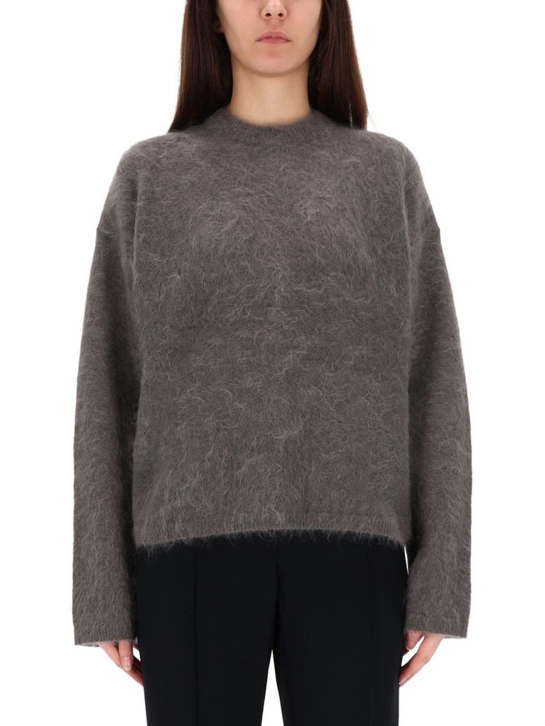 grey mohair-blend sweater by Selfnex