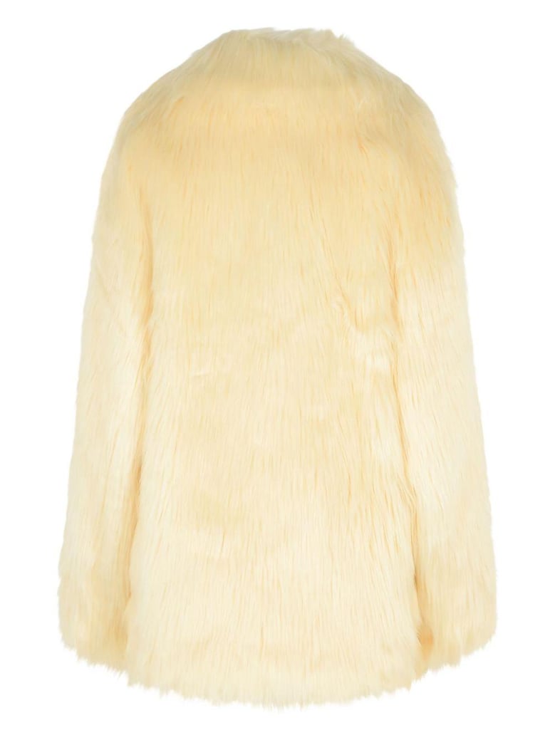 white acrylic fur coat by Selfnex
