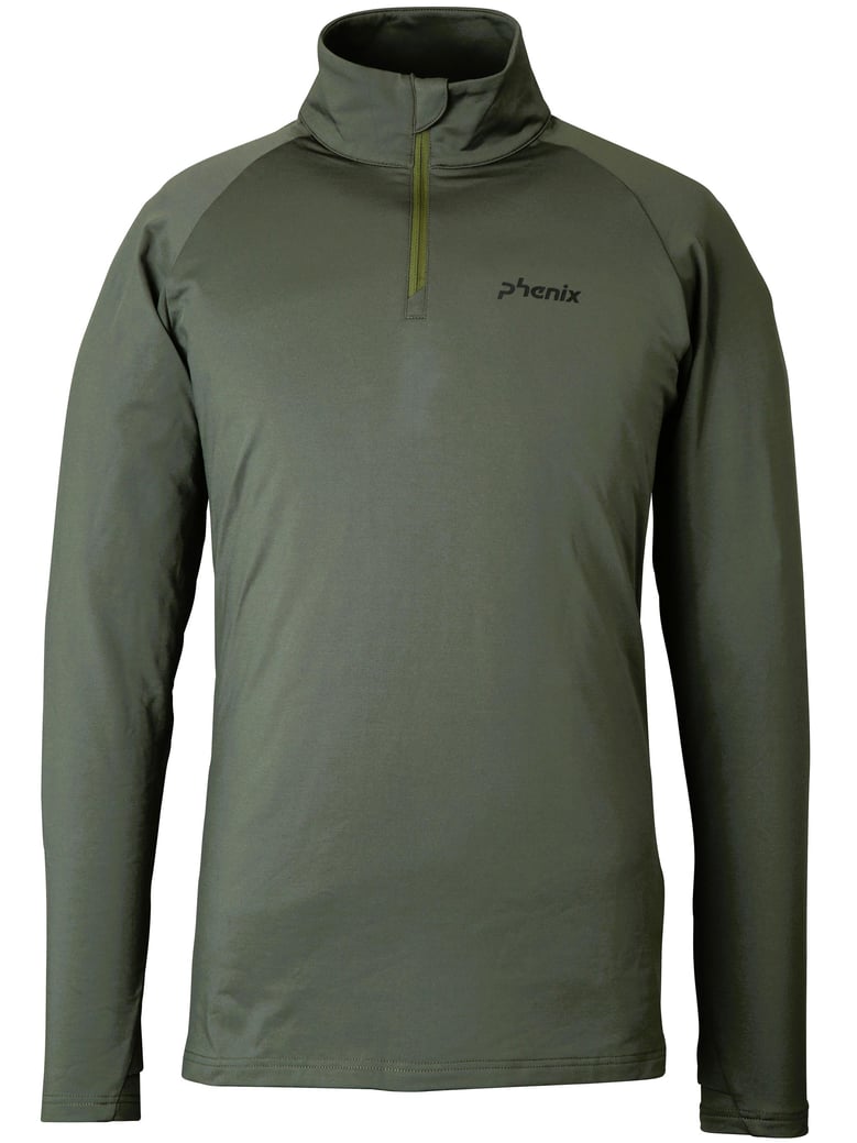 basic green polyester ski top by Selfnex